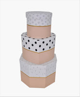 Set 3 cutii cu imprimeu si forme diferite